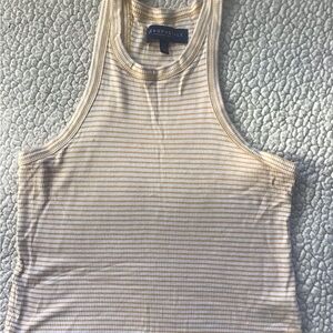 Aeropostale Yellow and White Striped Top